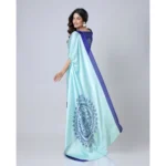 Generic Women's Soft Crepe Silk Printed Ready To Wear Saree With Unstitched Blouse 5.5Mtr (Turquoise) - Image 2