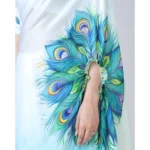 Generic Women's Soft Crepe Silk Printed Ready To Wear Saree With Unstitched Blouse 5.5Mtr (Sky Blue) - Image 2