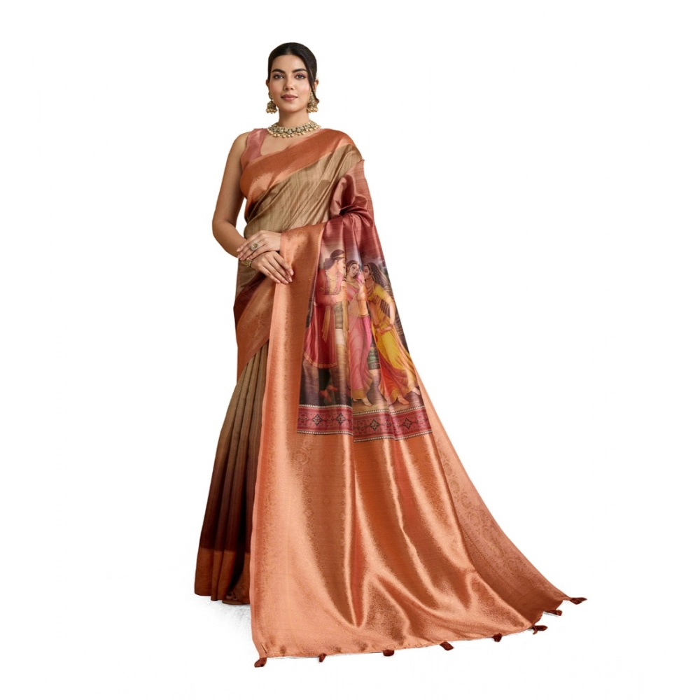 PID-62373-Generic-Womens-Silk-Printed-Saree-With-Unstitched-Blouse-5-5-Mtr-Peach-1-1000x1000-1.webp Generic Women's Silk Printed Saree With Unstitched Blouse 5.5Mtr (Peach) - Image 1