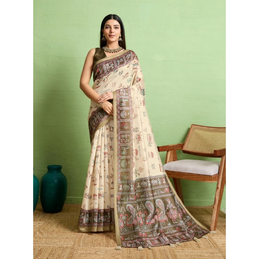 PID-62397-Generic-Womens-Silk-Blend-Printed-Saree-With-Unstitched-Blouse-5-5-Mtr-Cream-1-1000x1000-1.webp Generic Women's Silk Blend Printed Saree With Unstitched Blouse 5.5Mtr (Cream) - Image 1