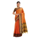 Generic Women's Silk Blended Jaquard Woven Saree With Unstitched Blouse 5.5Mtr (Orange) - Image 2