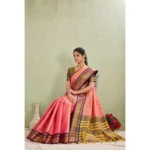 Generic Women's Silk Blended Jaquard Woven Saree With Unstitched Blouse 5.5Mtr (Pink) - Image 4