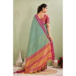Generic Women's Silk Blended Jaquard Woven Saree With Unstitched Blouse 5.5Mtr (Light Green) - Image 4