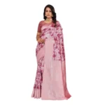 Generic Women's Banarasi Silk Jaquard Woven Saree With Unstitched Blouse 5.5Mtr (Pink) - Image 3