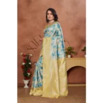 Generic Women's Banarasi Silk Jaquard Woven Saree With Unstitched Blouse 5.5Mtr (Yellow) - Image 5
