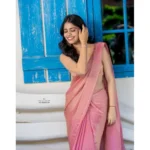 Generic Women's Silk Embroidred Saree With Unstitched Blouse 5.5Mtr (Pink) - Image 3