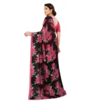 Generic Women's Georgette Printed Saree With Unstitched Blouse 5.5Mtr (Pink) - Image 3