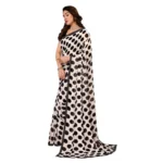 Generic Women's Georgette Printed Saree With Unstitched Blouse 5.5Mtr (Black) - Image 4