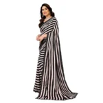 Generic Women's Georgette Printed Saree With Unstitched Blouse 5.5Mtr (Black) - Image 4