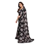 Generic Women's Georgette Printed Saree With Unstitched Blouse 5.5Mtr (Black) - Image 4