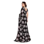 Generic Women's Georgette Printed Saree With Unstitched Blouse 5.5Mtr (Black) - Image 3