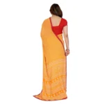 Generic Women's Georgette Printed Saree With Unstitched Blouse 5.5Mtr (Yellow) - Image 3