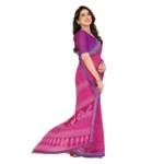 Generic Women's Georgette Printed Saree With Unstitched Blouse 5.5Mtr (Red) - Image 2