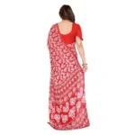 Generic Women's Georgette Printed Saree With Unstitched Blouse 5.5Mtr (Red) - Image 3