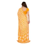 Generic Women's Georgette Printed Saree With Unstitched Blouse 5.5Mtr (Yellow) - Image 3