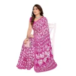 Generic Women's Georgette Printed Saree With Unstitched Blouse 5.5Mtr (Pink) - Image 2