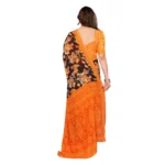 Generic Women's Georgette Printed Saree With Unstitched Blouse 5.5Mtr (Mustard) - Image 3