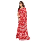 Generic Women's Georgette Printed Saree With Unstitched Blouse 5.5Mtr (Red) - Image 4