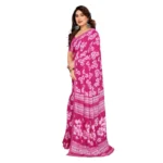 Generic Women's Georgette Printed Saree With Unstitched Blouse 5.5Mtr (Pink) - Image 4