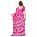Generic Women's Georgette Printed Saree With Unstitched Blouse 5.5Mtr (Pink) - Image 3