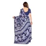 Generic Women's Georgette Printed Saree With Unstitched Blouse 5.5Mtr (Blue) - Image 3