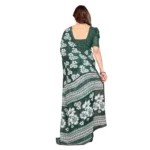 Generic Women's Georgette Printed Saree With Unstitched Blouse 5.5Mtr (Green) - Image 3