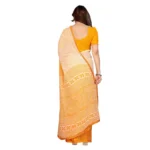 Generic Women's Georgette Printed Saree With Unstitched Blouse 5.5Mtr (Yellow) - Image 3