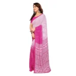 Generic Women's Georgette Printed Saree With Unstitched Blouse 5.5Mtr (Pink) - Image 4