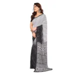 Generic Women's Georgette Printed Saree With Unstitched Blouse 5.5Mtr (Black) - Image 4