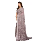 Generic Women's Georgette Printed Saree With Unstitched Blouse 5.5Mtr (Grey) - Image 4