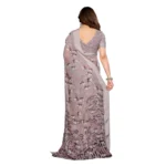 Generic Women's Georgette Printed Saree With Unstitched Blouse 5.5Mtr (Grey) - Image 3