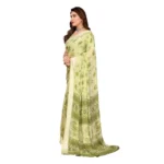 Generic Women's Georgette Printed Saree With Unstitched Blouse 5.5Mtr (Green) - Image 4