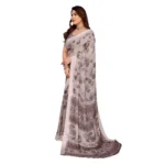 Generic Women's Georgette Printed Saree With Unstitched Blouse 5.5Mtr (Grey) - Image 4