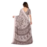 Generic Women's Georgette Printed Saree With Unstitched Blouse 5.5Mtr (Grey) - Image 3