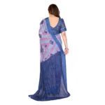 Generic Women's Georgette Printed Saree With Unstitched Blouse 5.5Mtr (Blue) - Image 4