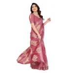 Generic Women's Georgette Printed Saree With Unstitched Blouse 5.5Mtr (Pink) - Image 2