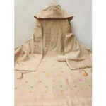 Generic Women's Banarasi Silk Printed Unstitched Salwar Suit Material With Dupatta (Cream, 3Mtrs) - Image 3