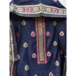 Generic Women's Banarasi Silk Printed Unstitched Salwar Suit Material With Dupatta (Navy Blue, 3Mtrs) - Image 2