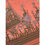 Generic Women's Banarasi Silk Printed Unstitched Salwar Suit Material With Dupatta (Peach, 3Mtrs) - Image 2