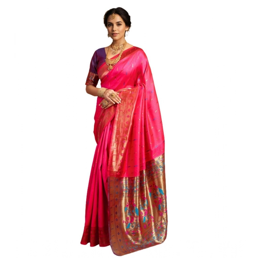 PID-62789-Generic-Women-s-Silk-Blend-Zari-Woven-Saree-With-Unstitched-Blouse-5-5-Mtr-Pink-1-1000x1000-1.webp Generic Women's Silk Blend Zari Woven Saree With Unstitched Blouse 5.5Mtr (Pink) - Image 1