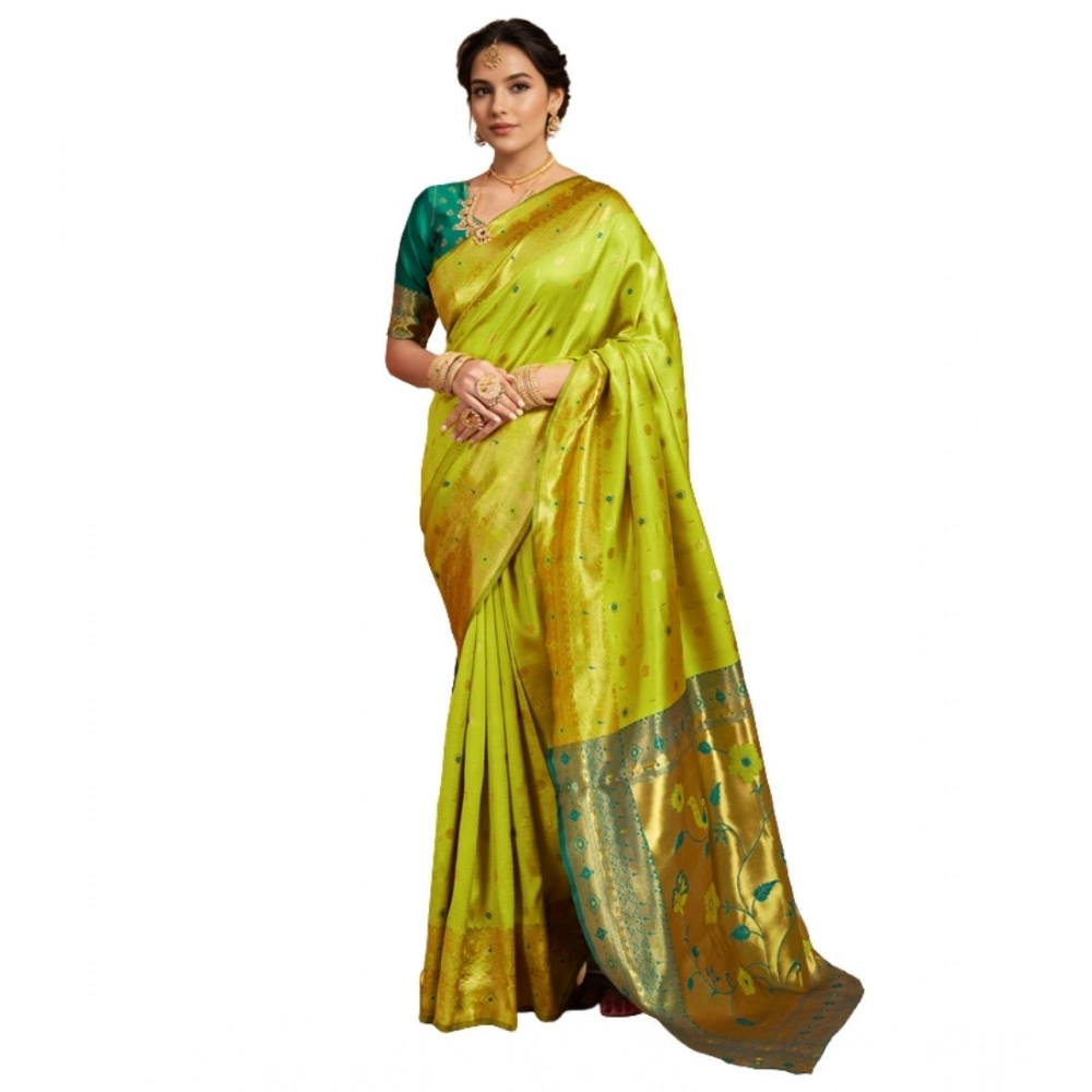 PID-62819-Generic-Women-s-Silk-Blend-Zari-Weaving-Saree-With-Unstitched-Blouse-5-5-Mtr-Lime-Green-1-1000x1000-1.webp Generic Women's Silk Blend Zari Weaving Saree With Unstitched Blouse 5.5Mtr (Lime-Green) - Image 1