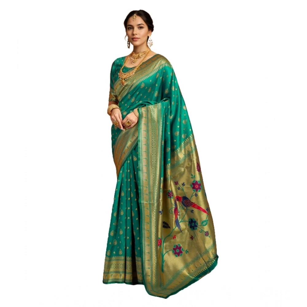PID-62832-Generic-Women-s-Silk-Blend-Zari-Weaving-Saree-With-Unstitched-Blouse-5-5-Mtr-Green-1-1000x1000-1.webp Generic Women's Silk Blend Zari Weaving Saree With Unstitched Blouse 5.5Mtr (Green) - Image 1