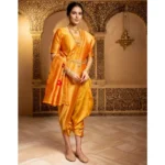 Generic Women's Silk Blend Zari Weaving Saree With Unstitched Blouse 5.5Mtr (Mustard) - Image 3
