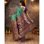 Generic Women's Silk Blend Zari Weaving Saree With Unstitched Blouse 5.5Mtr (Light Green) - Image 2