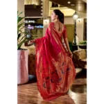 Generic Women's Silk Blend Zari Woven Saree With Unstitched Blouse 5.5Mtr (Pink) - Image 3