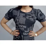 Generic Women's Casual Crepe Half Sleeves Dress (Black) - Image 4