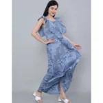 Generic Women's Casual Crepe Sleeveless Dress (Grey) - Image 4