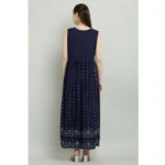 Generic Women's Casual Rayon Sleeveless Kurti (Blue) - Image 3