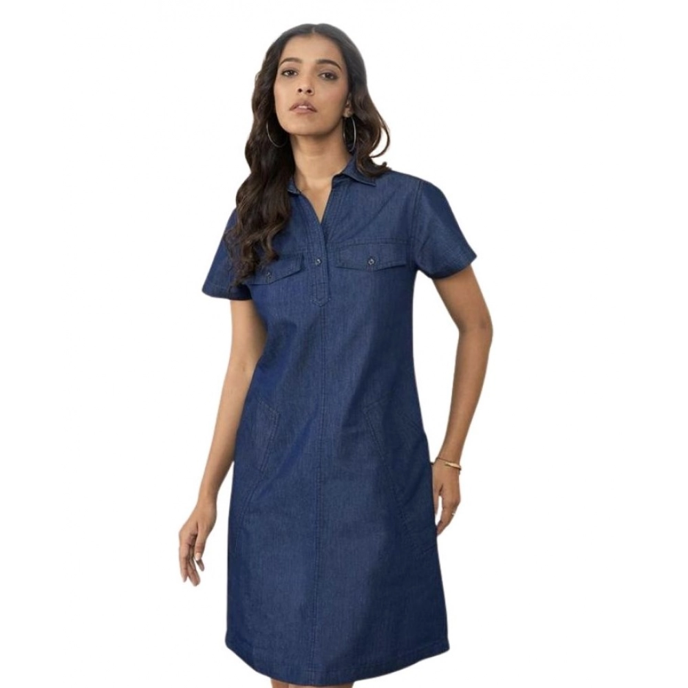 PID-63376-Women-s-Casual-Denim-Half-Sleeves-Dress-Blue-1-1000x1000-1.webp Generic Women's Casual Denim Half Sleeves Dress (Blue) - Image 1