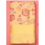 Generic Women's Soft Lichi Silk Printed Saree With Unstitched Blouse 5.5Mtr (Gold) - Image 2